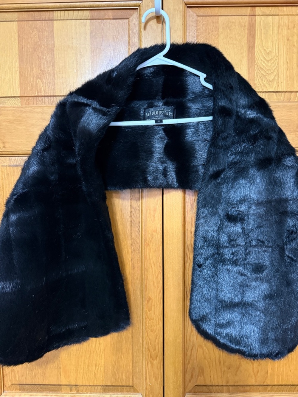 Fabulous Furs Black Faux Fur Stole